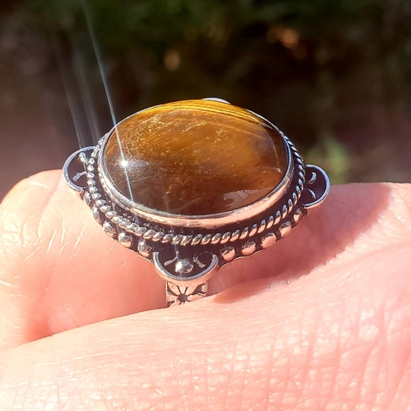 New Tiger Eye 925 Silver Ring. - Picture 4 of 16